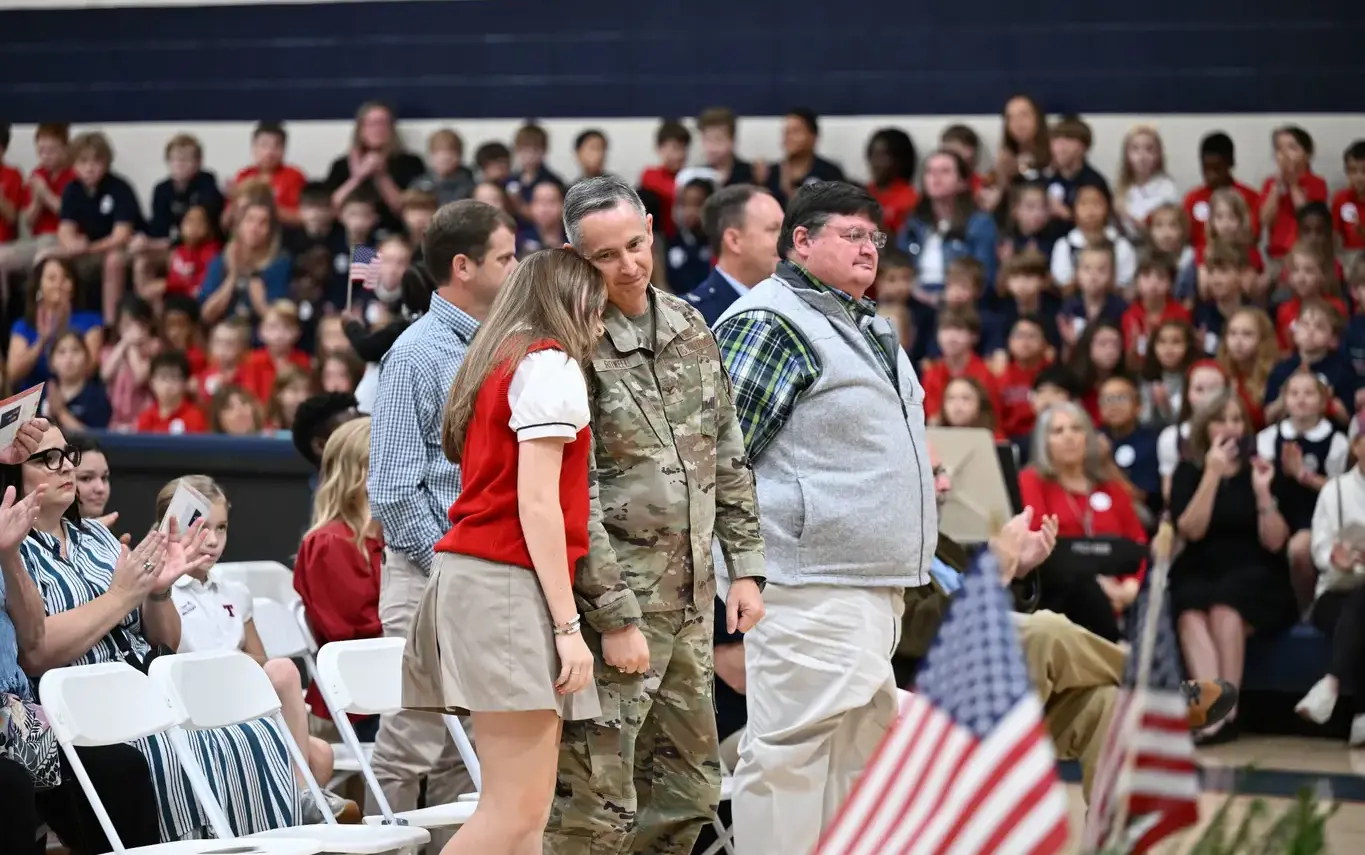 daughter and father in military uniformon page image