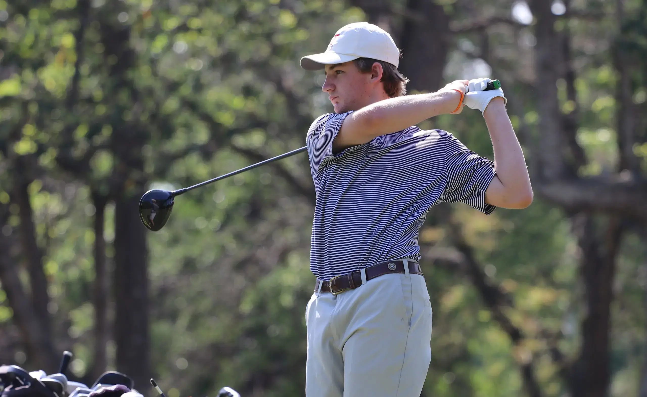 Golfer taking a swing