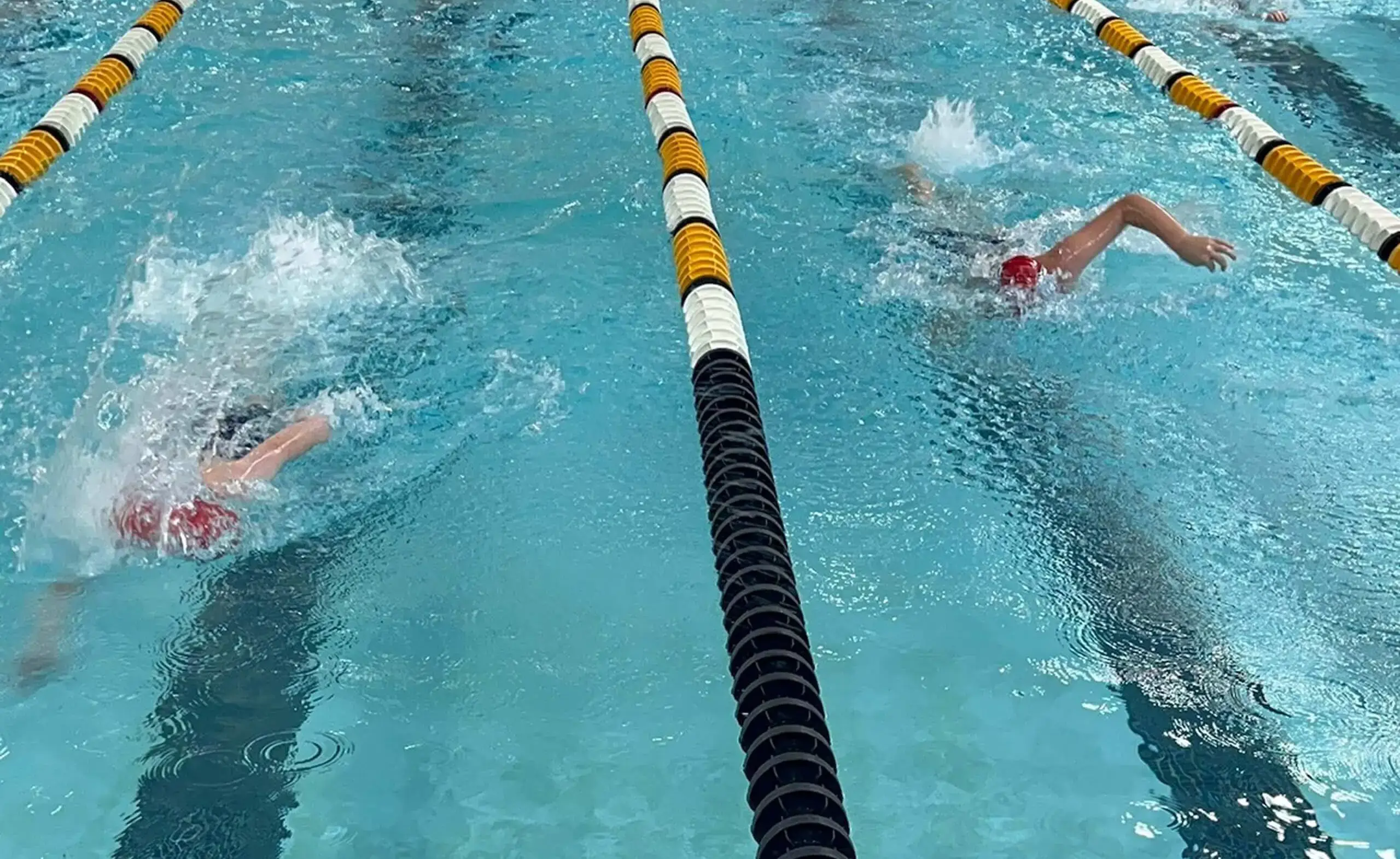 Swimmers in indoor pool